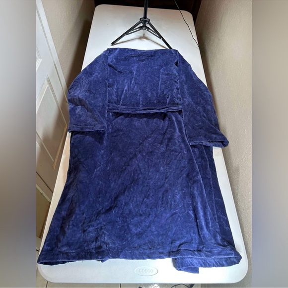 New Polo Ralph Lauren R191 100 Cotton French Terry Robe Navy Sz M - Picture 9 of 11